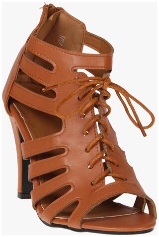 Red Pout Women Brown Heels