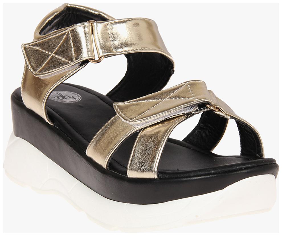 

Red Pout Women Gold Sandals