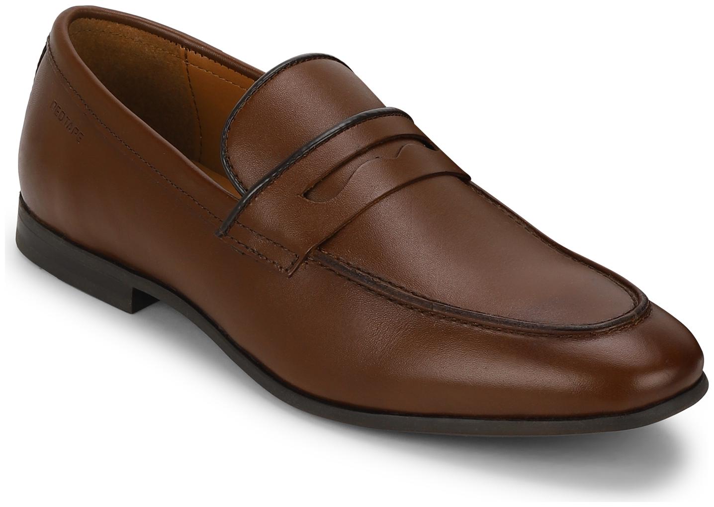

Red Tape Men Brown Slip-On Formal Shoes - RTE2222