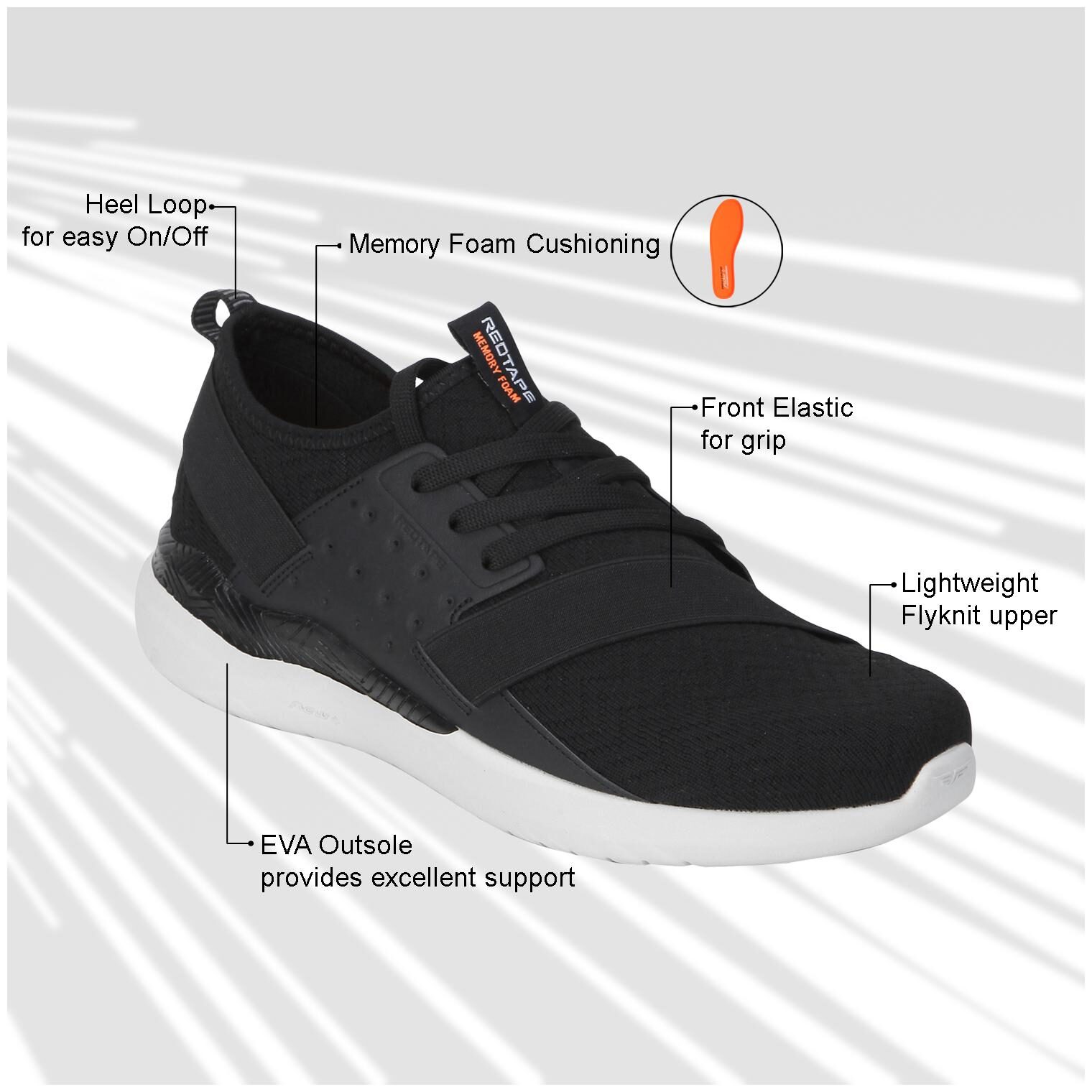 

Red Tape Men Walking Shoes ( Black )