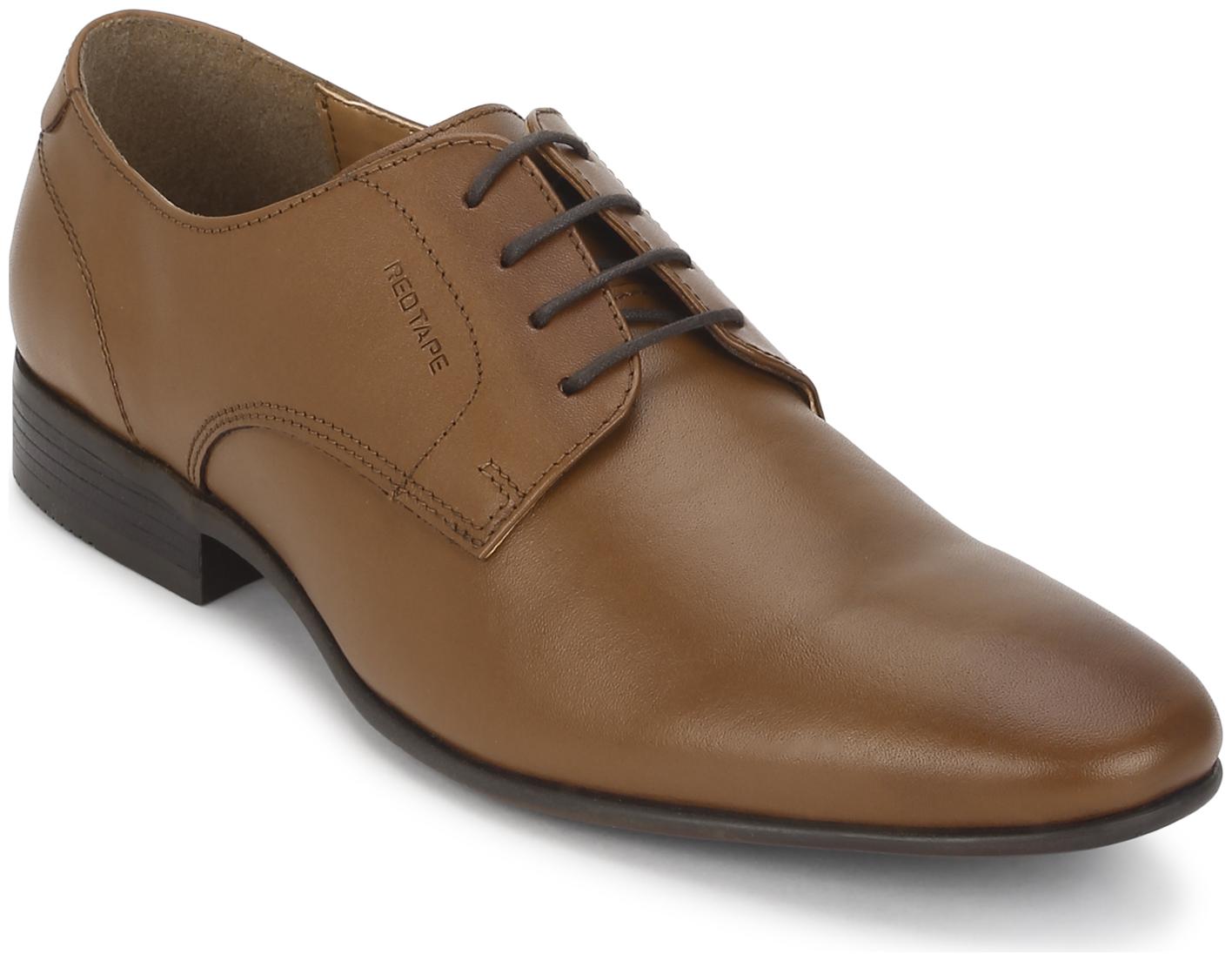 

Red Tape Men Tan Derby Formal Shoes - PLAIN VAMP DERBY - RTE2333