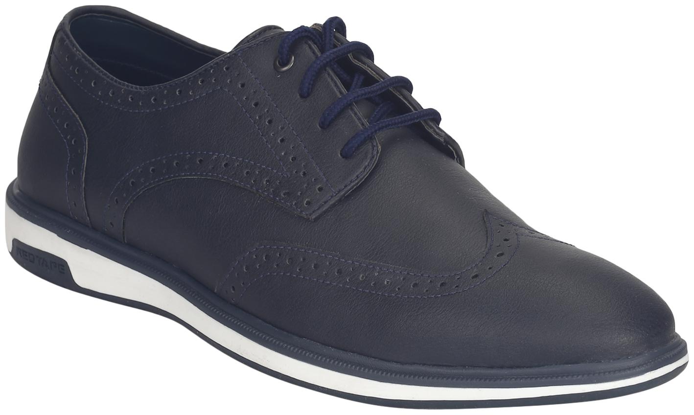 

Red Tape Men Navy Blue Brogues Formal Shoes - RTE1514D