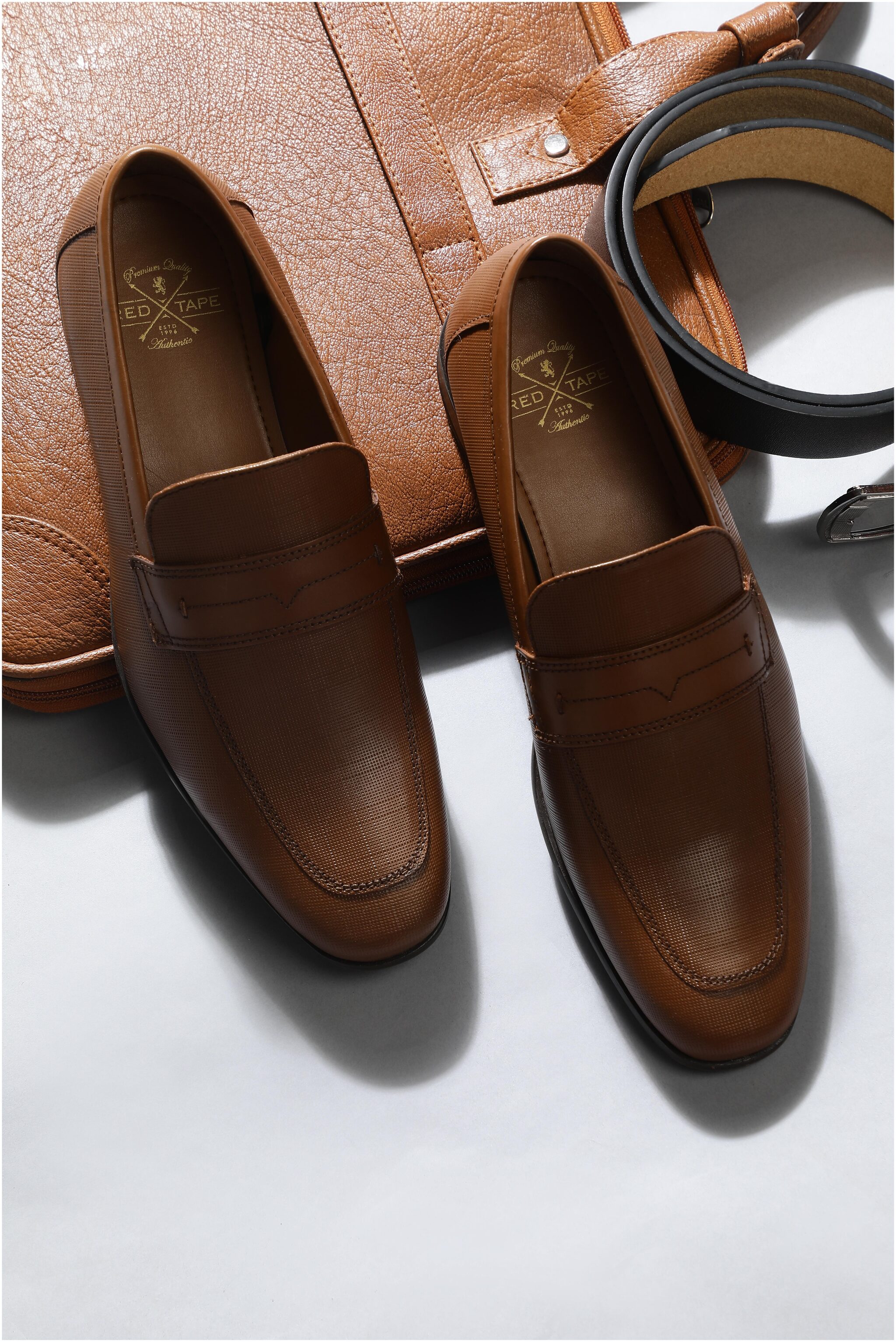 

Red Tape Men Tan Slip-On Formal Shoes - RTE305