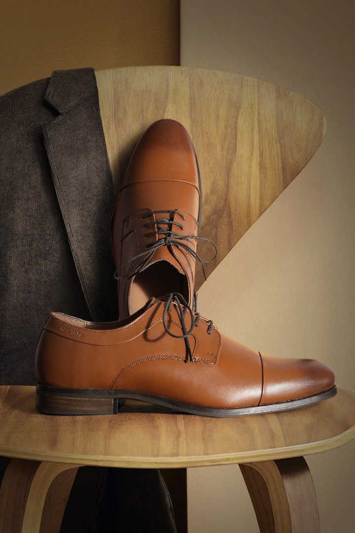 

Red Tape Men Tan Derby Formal Shoes - RTE300