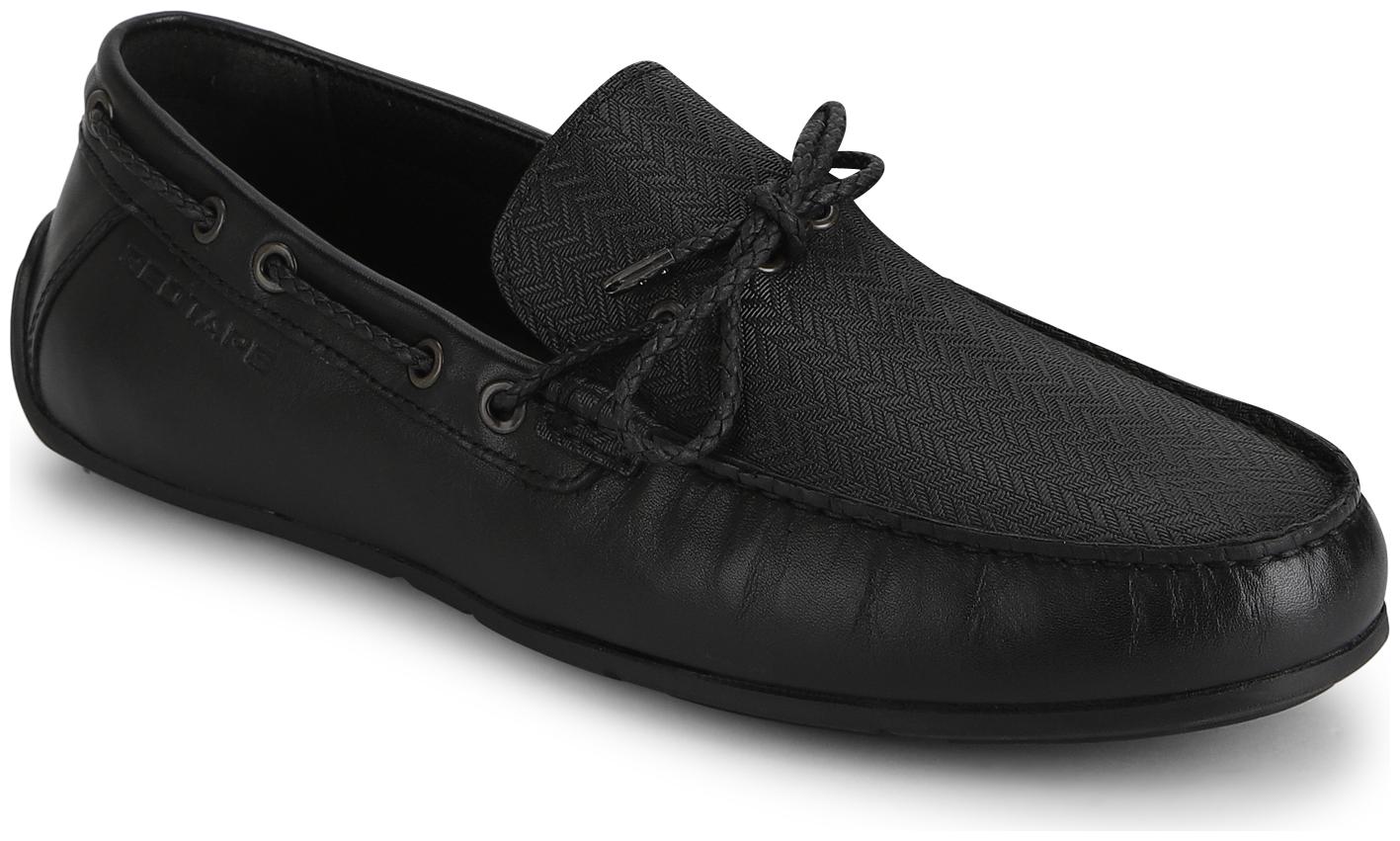 

Red Tape Men Black Slip-On Formal Shoes - RTS11551D