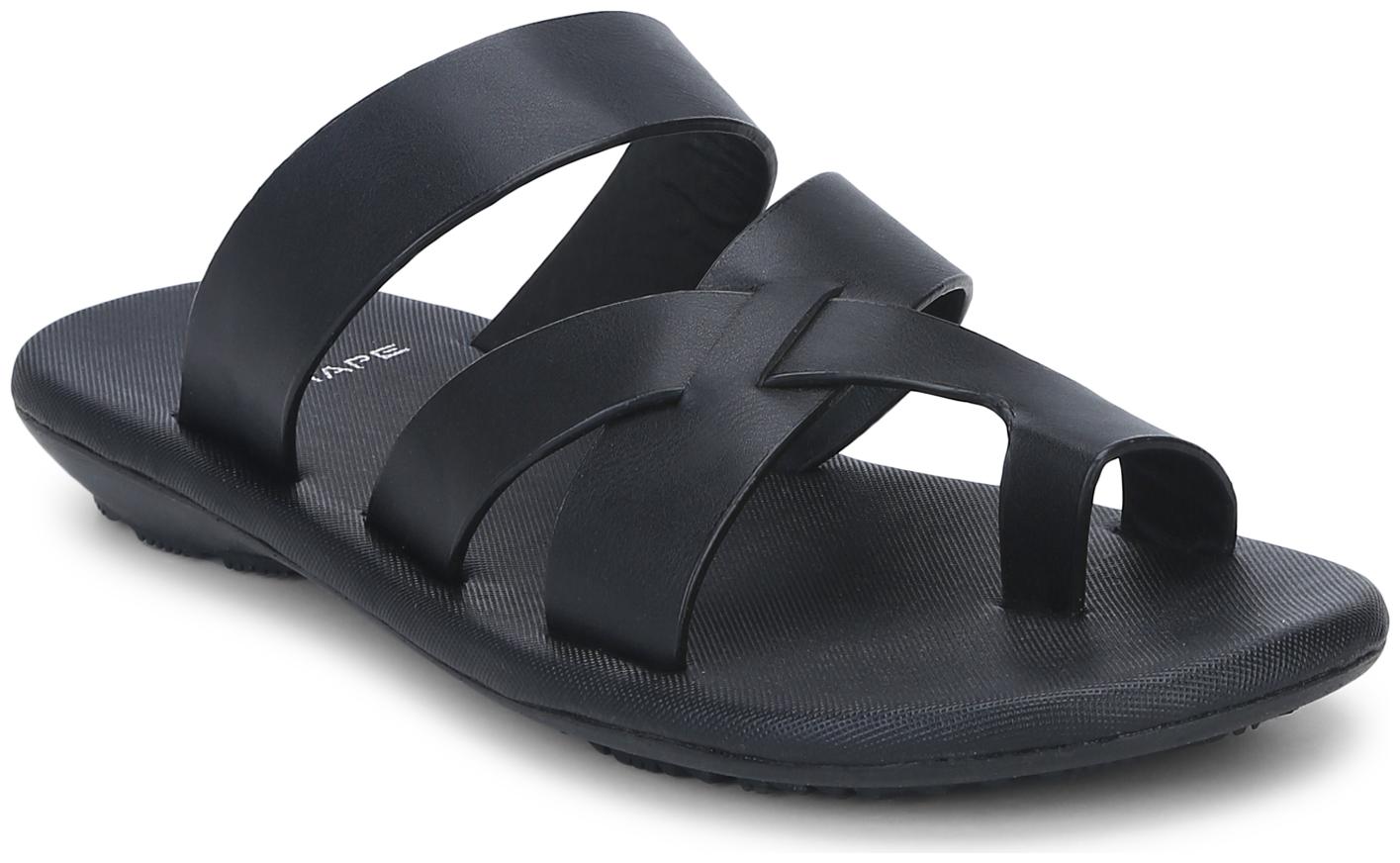 

Red Tape Men Black Slippers