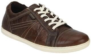 Red Tape Men Brown Leather Sneakers
