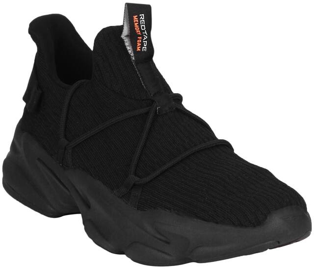 Red Tape Walking Shoes For Men ( Black )