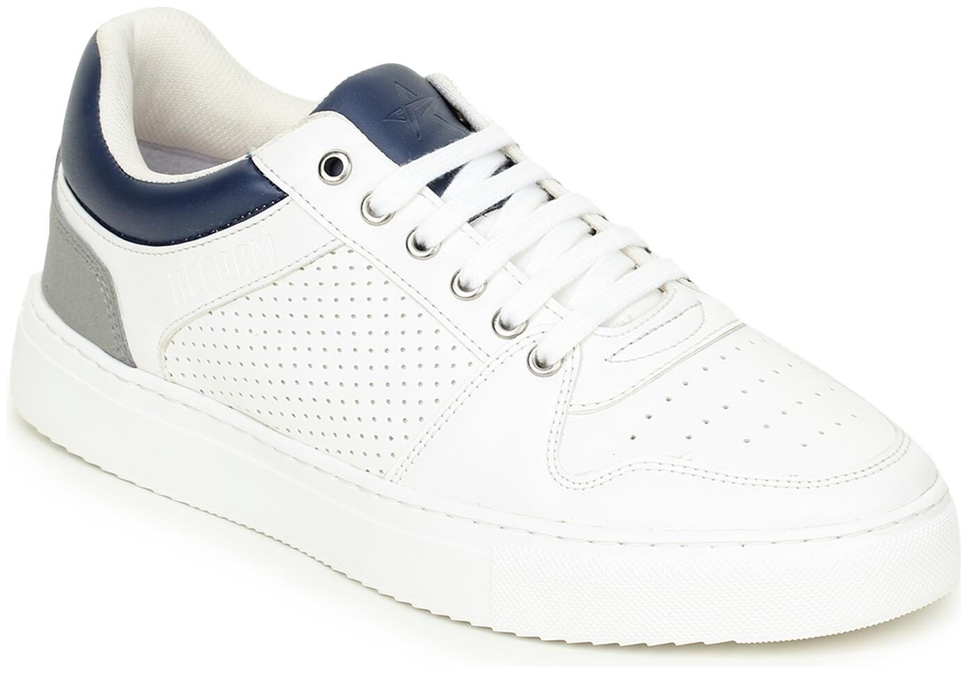 

REFOAM Men s White Textile Lace-Up Casual Sneaker Shoes