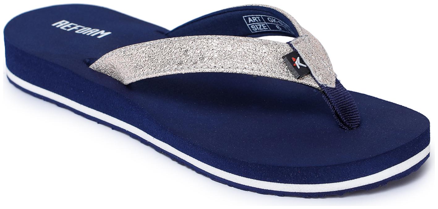 

Refoam Women s Navy Blue Textile Slip On Casual Slipper