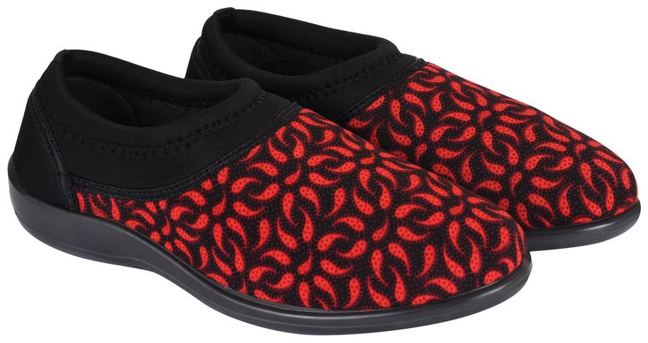 

Rex Shoes Women Black Red Slip-On Shoes