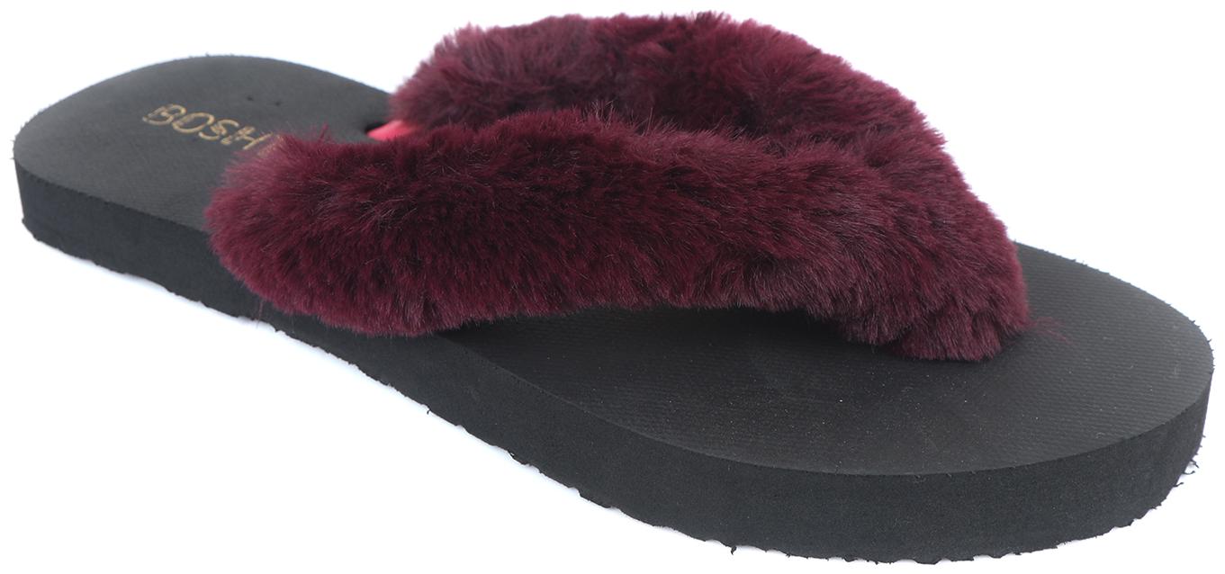 

RUSHERS Women Maroon Open Toe Flats