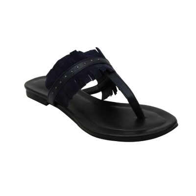 

Salt N Pepper Avril Blue Real Leather Women Casual Slippers