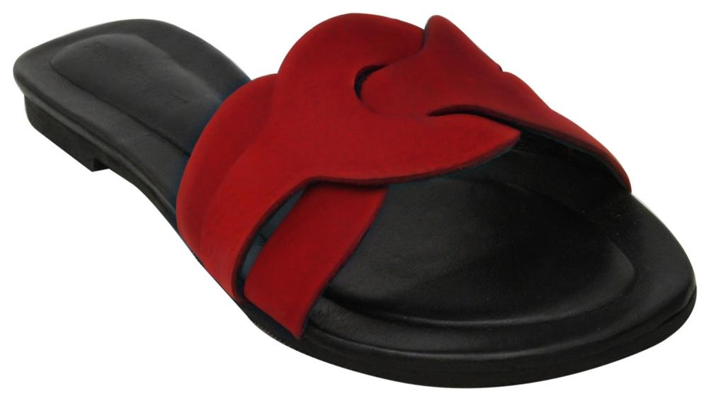 

Salt N Pepper Avril Red Real Leather Women Casual Sandal