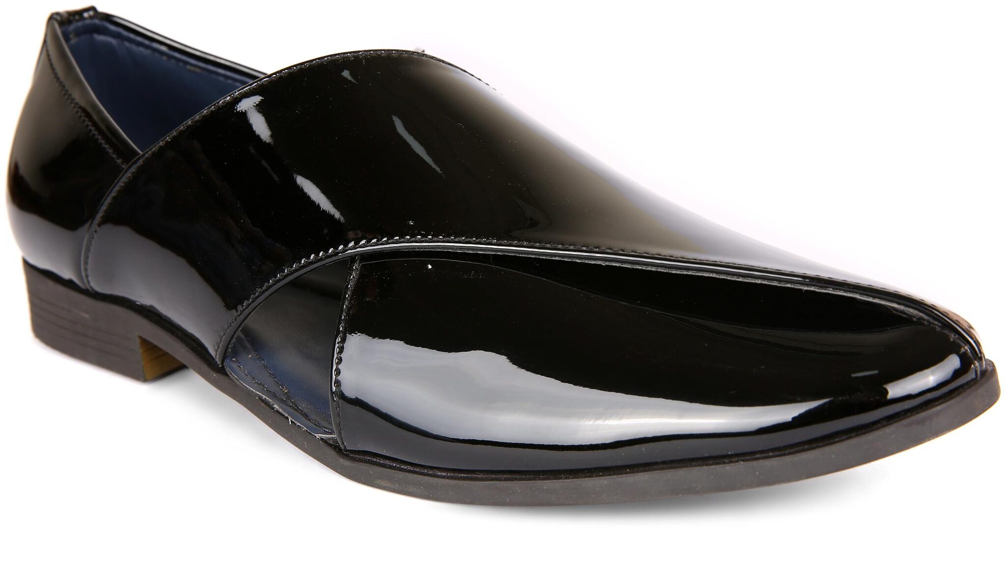 

San Frissco Black Men s Faux Leather Casual Mojaris
