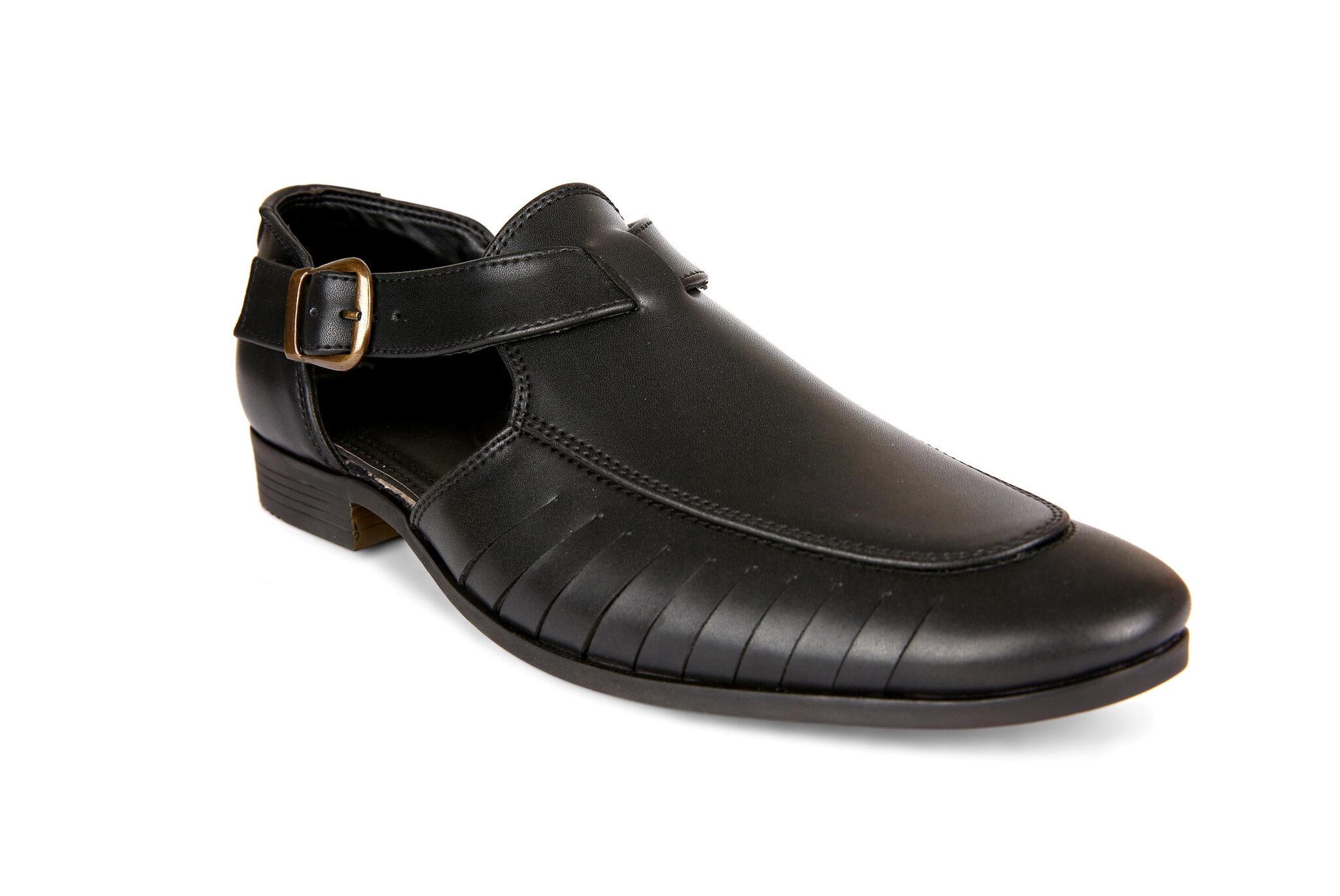 

San Frissco Black Men s Faux Leather Casual Mojaris