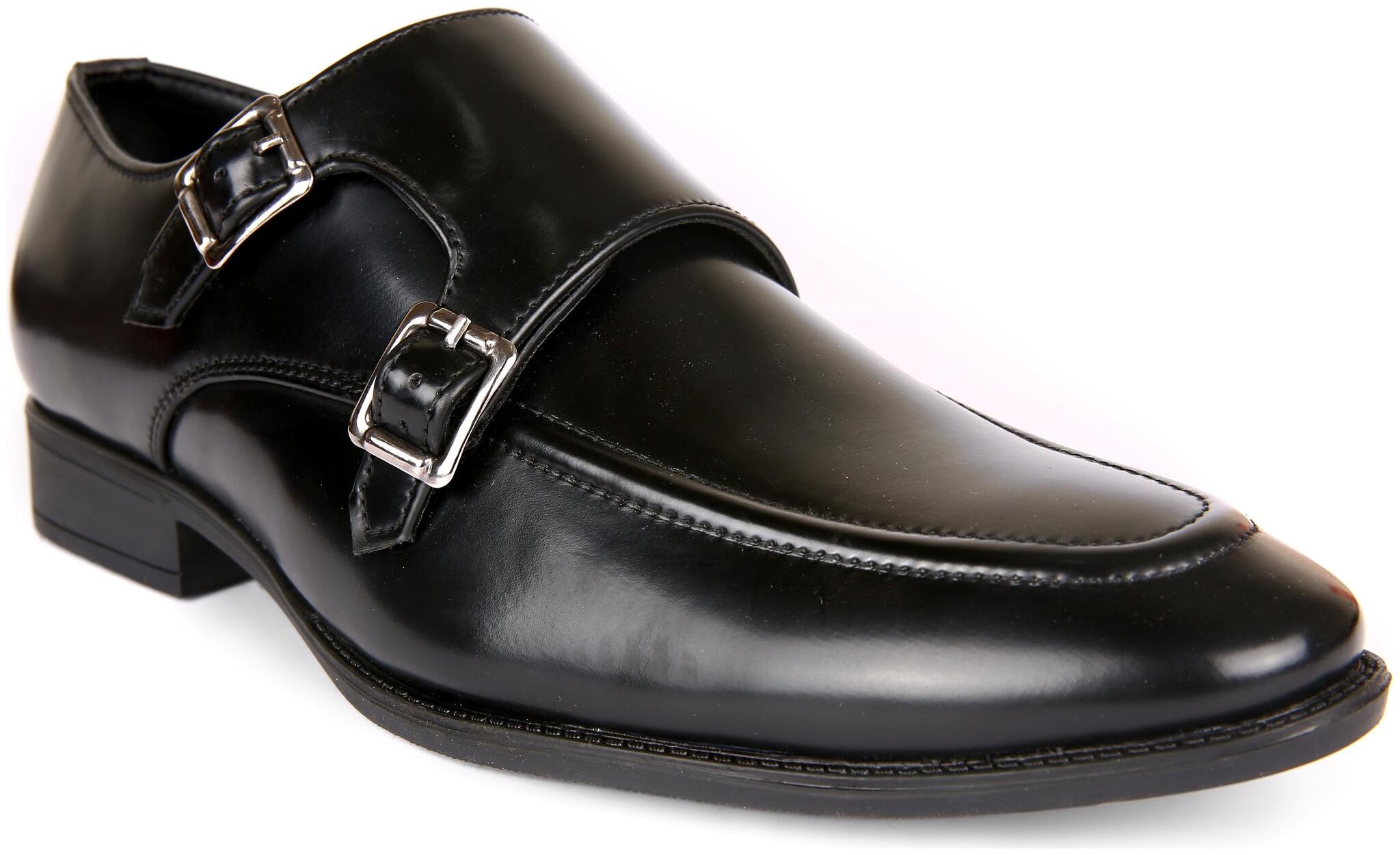 

San Frissco Men Black Monk Shoes - AK-2511 BLACK CRAZY BURNI