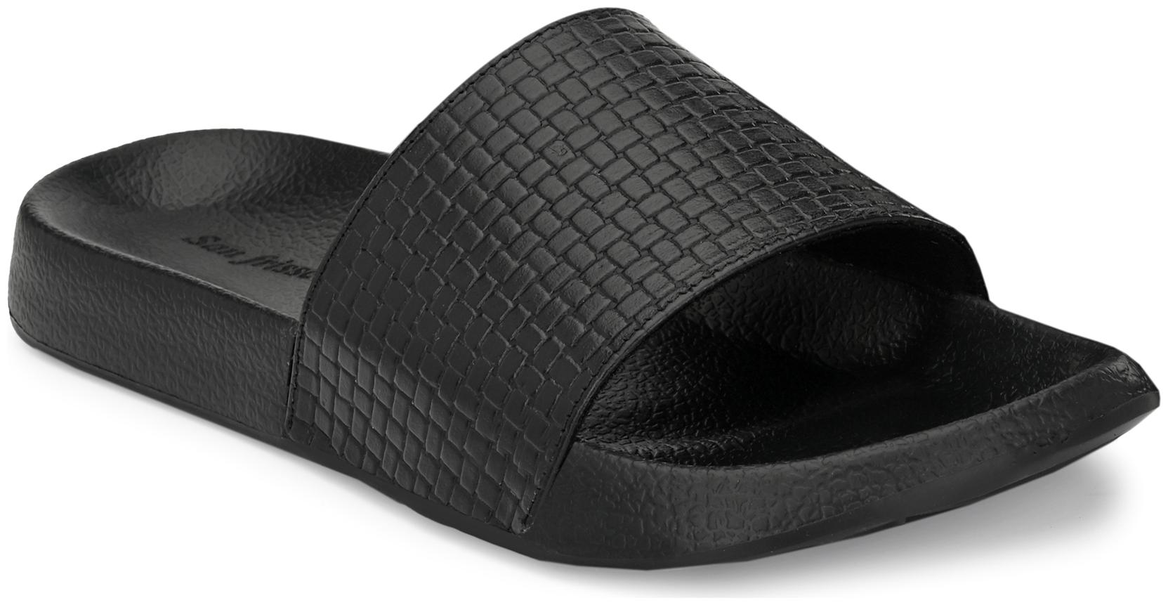 

San Frissco Men Black Sliders - 1 Pair