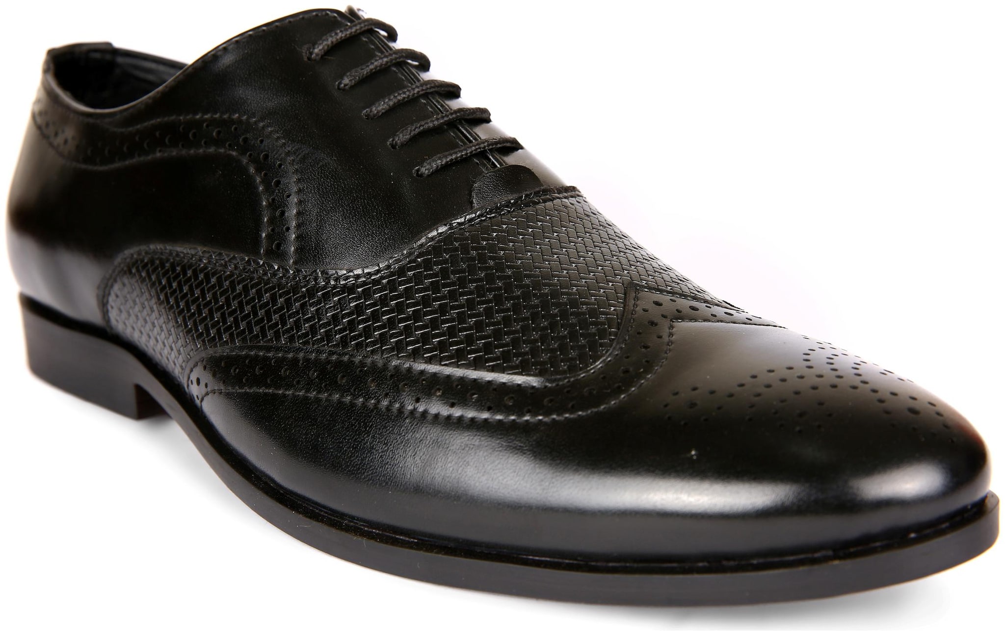 

San Frissco Men Black Brogues Formal Shoes - AK-3502 FM CRUST BLACK