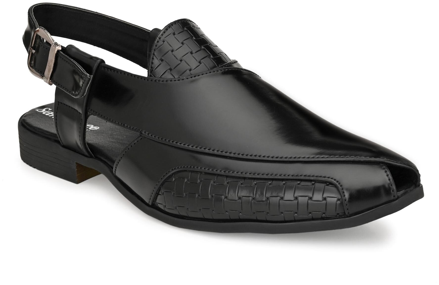 

San Frissco Men Skull Black Faux Leather Mojaris