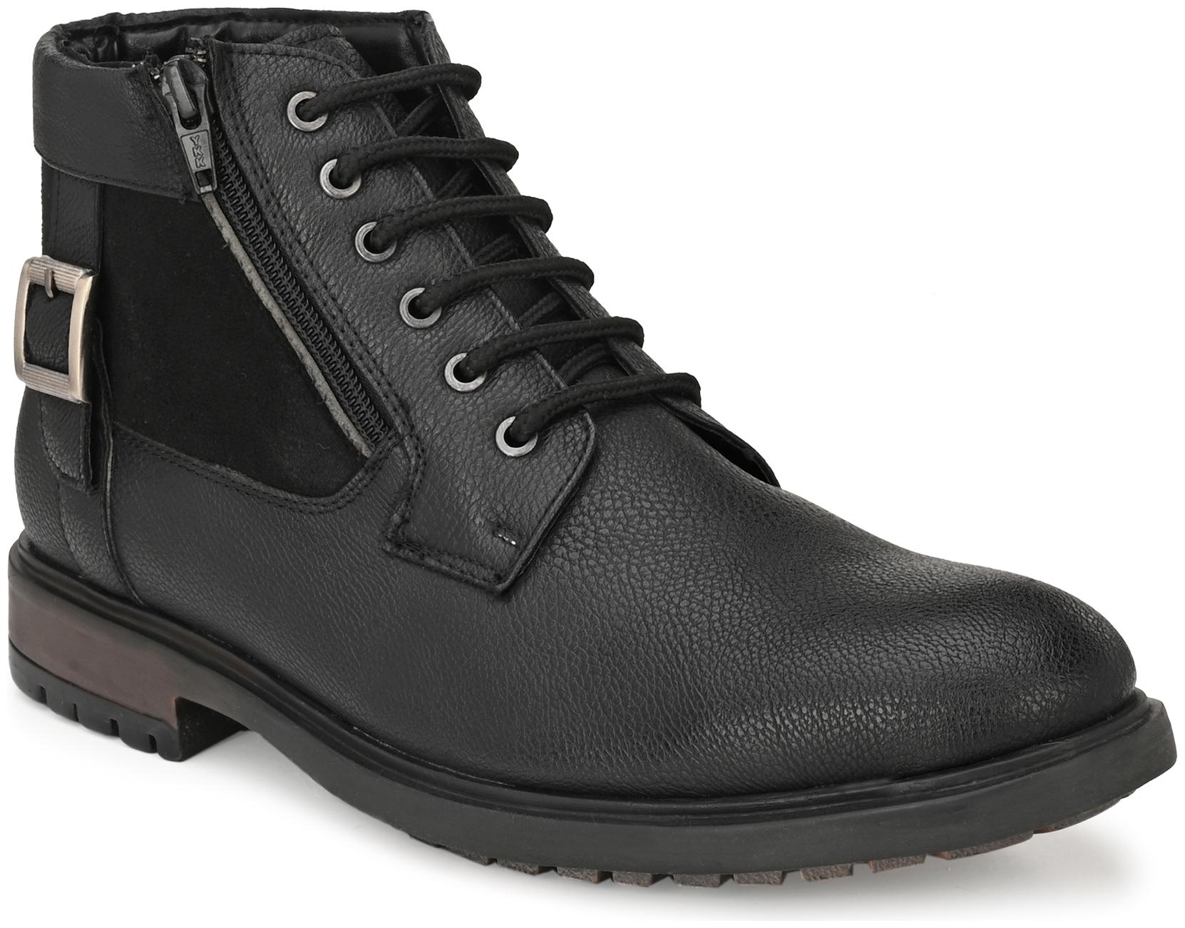 

San Frissco Men Black Leather Boots