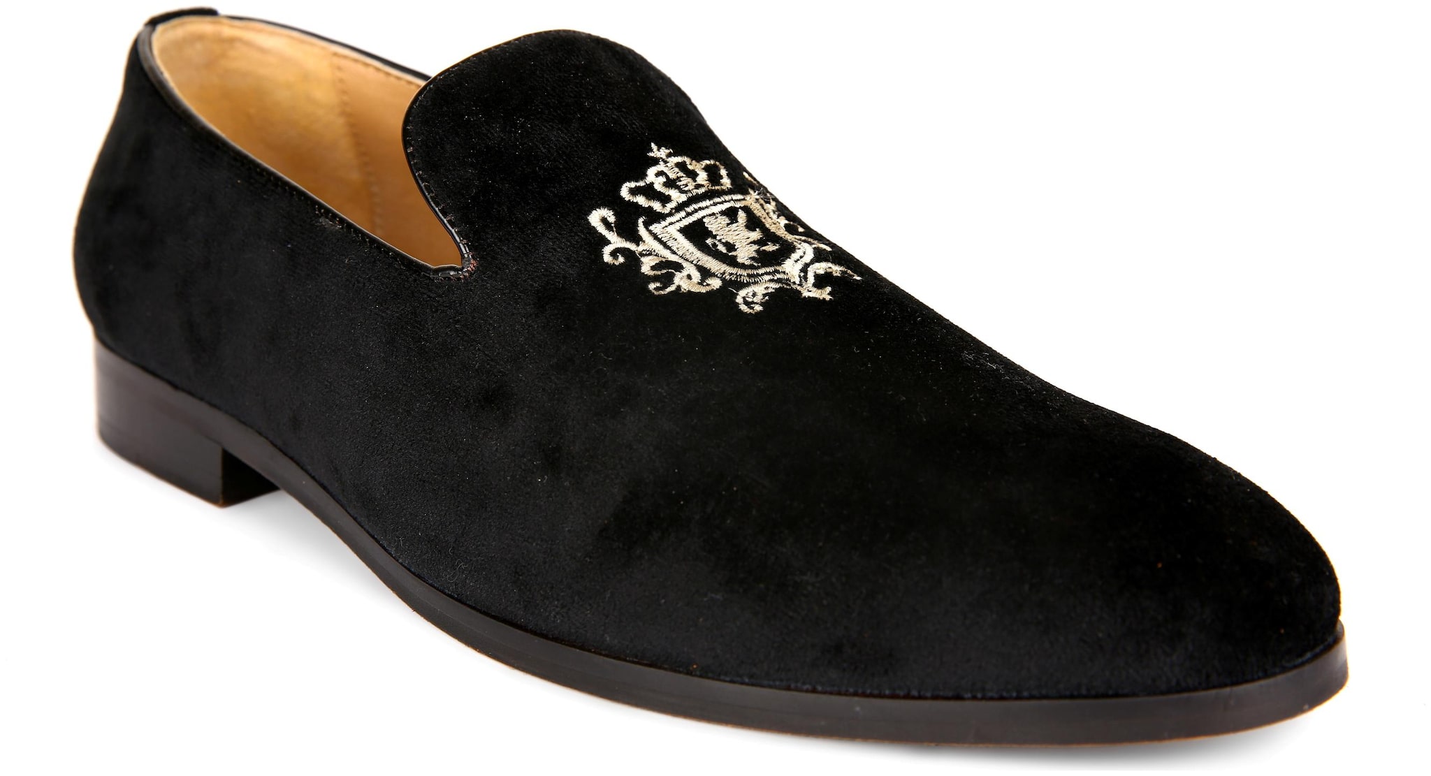 

San Frissco Black Men s Velvet Slip On Casual Shoes
