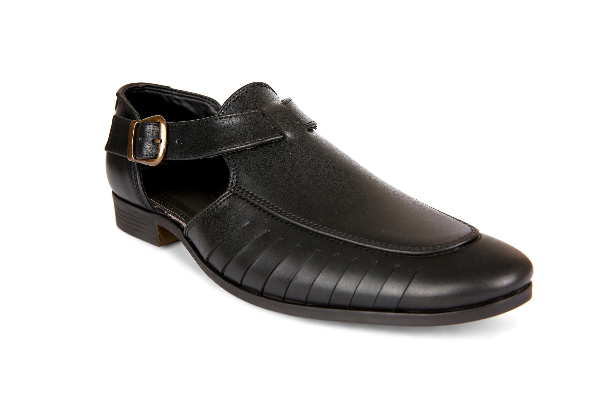 

San Frissco Black Men s Faux Leather Casual Mojaris