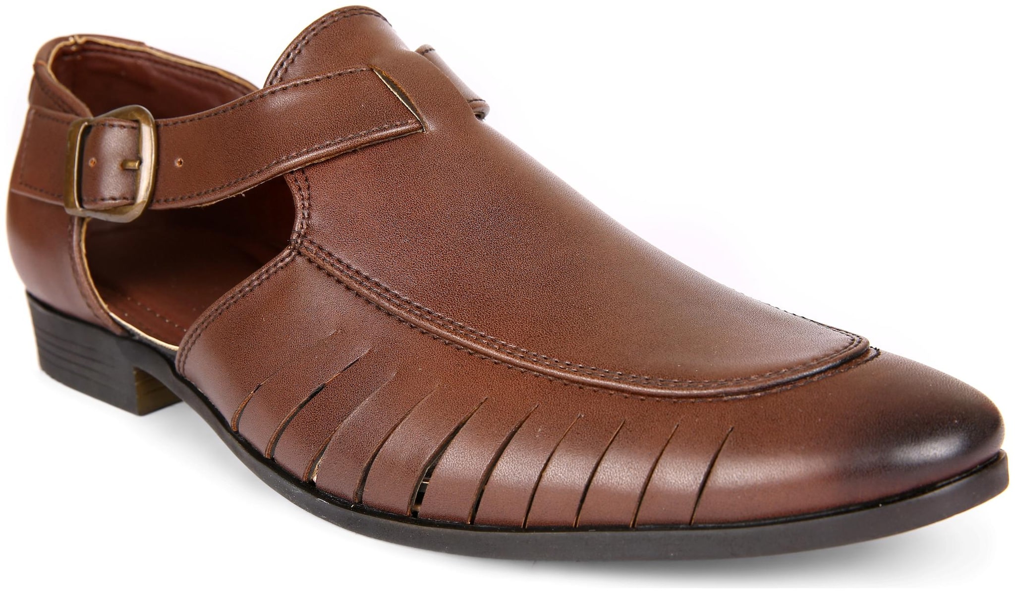 

San Frissco Brown Men s Faux Leather Casual Mojaris