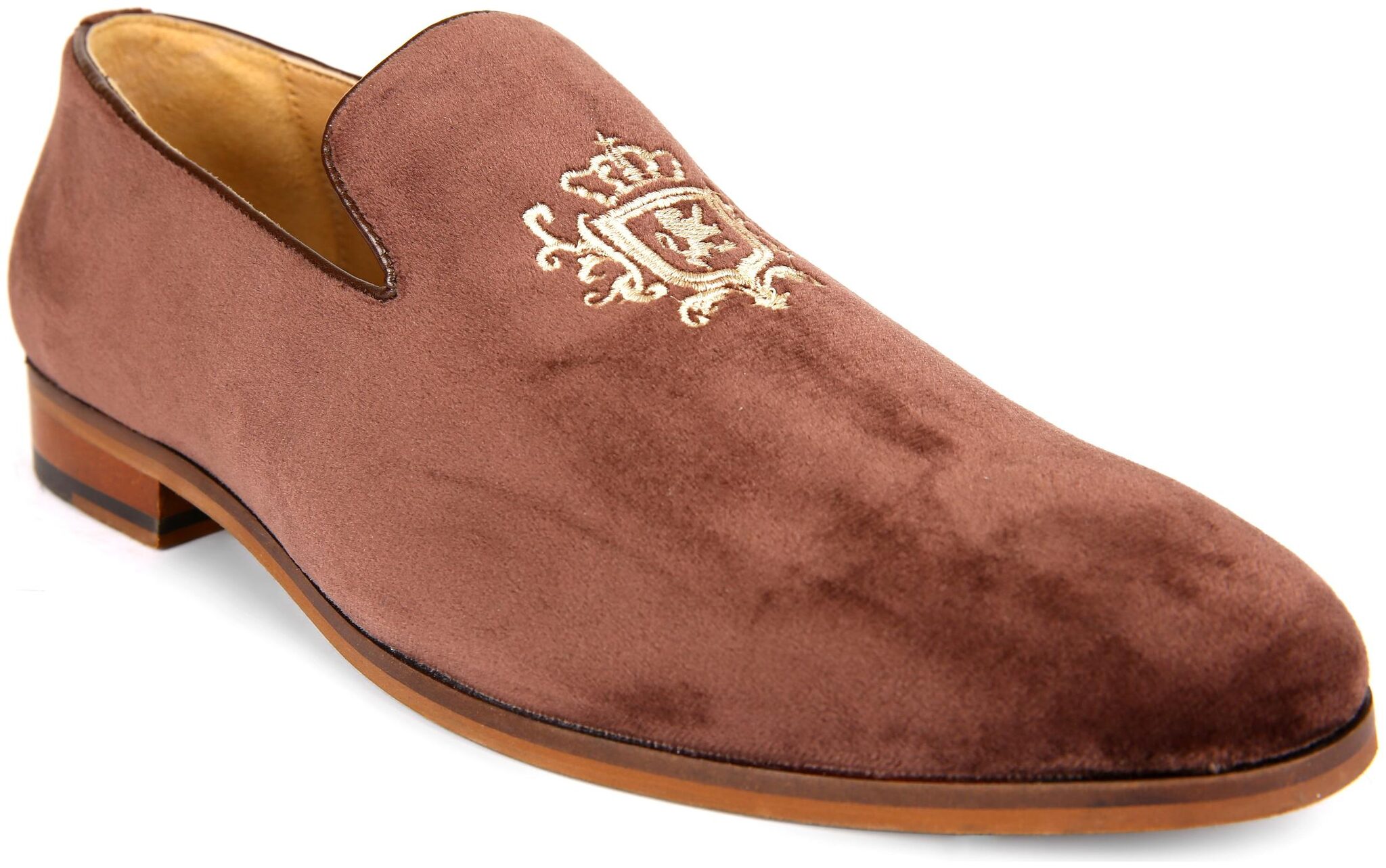 

San Frissco Brown Men s Velvet Slip On Casual Shoes