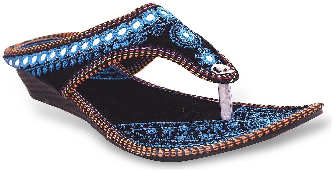 

Sayera Women s Velvet Embroidery Blue Flat Slipper(SC 082 Maroon-10)