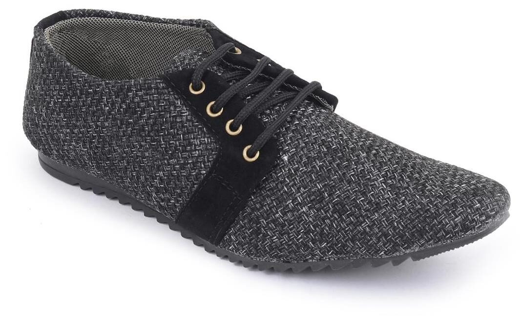 

semana Black jute casual shoes