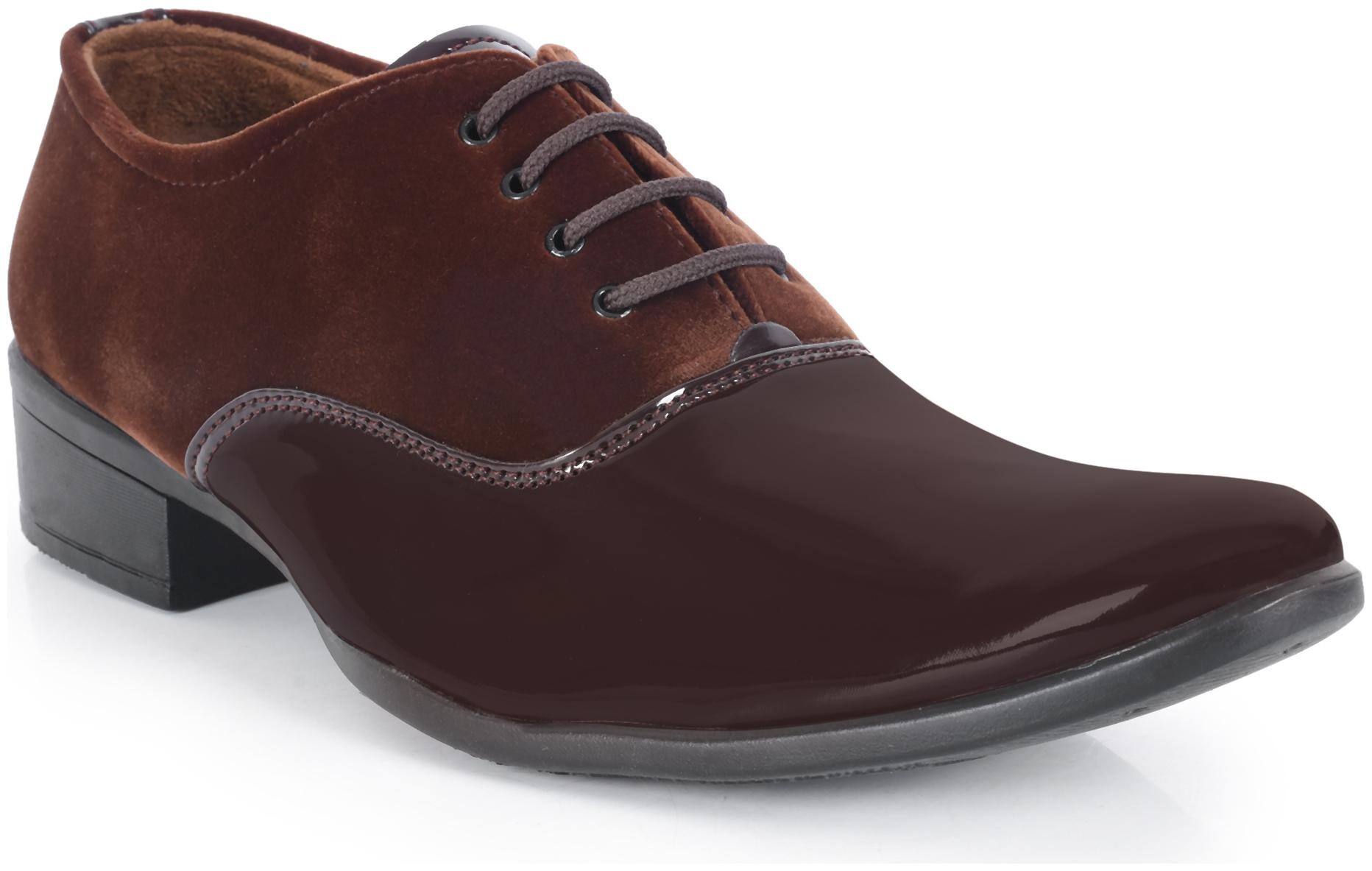 

Semana Men Patent Leather Party Wear Shoes Brown
