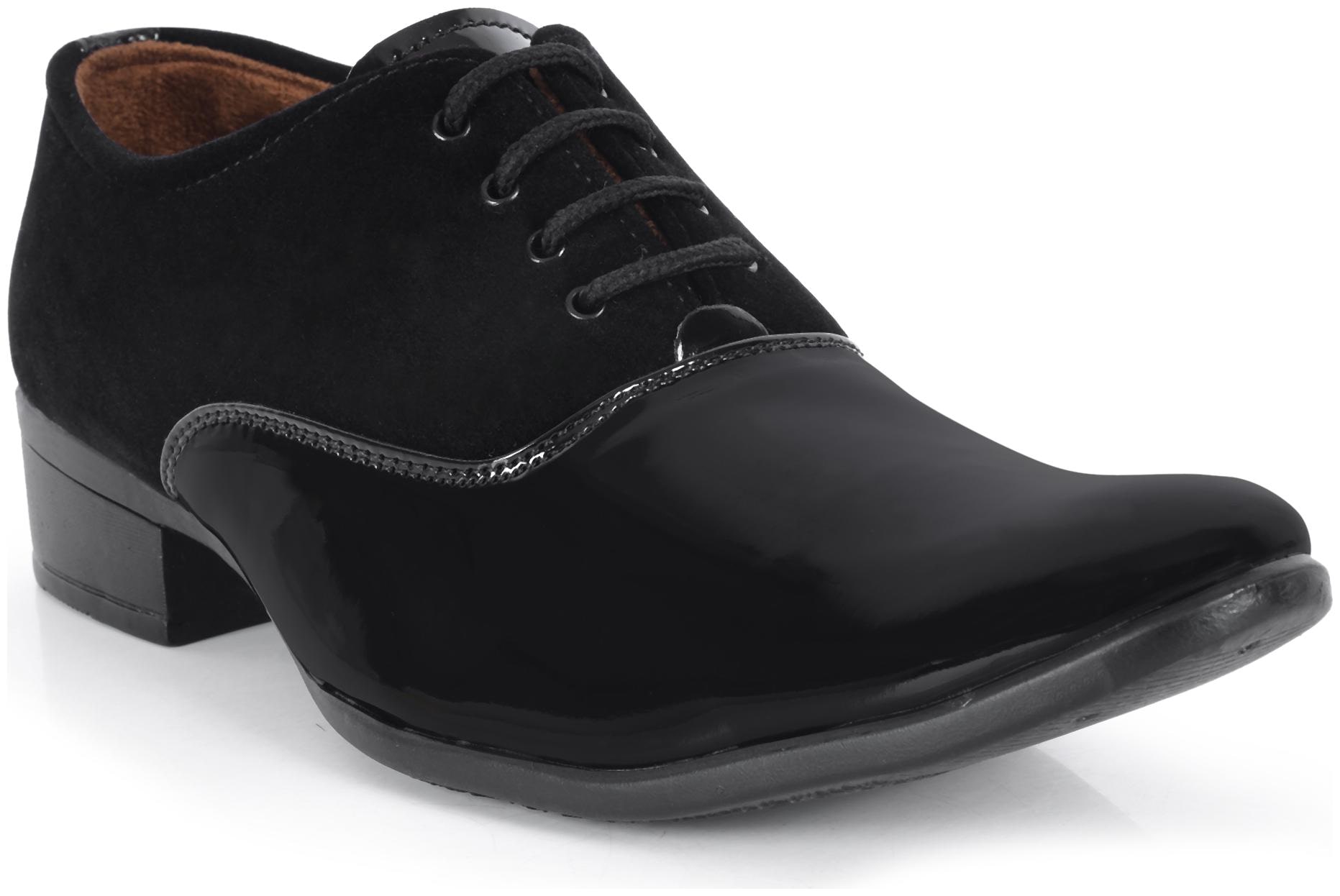 

Semana Men Patent Leather Party Wear Shoes Black
