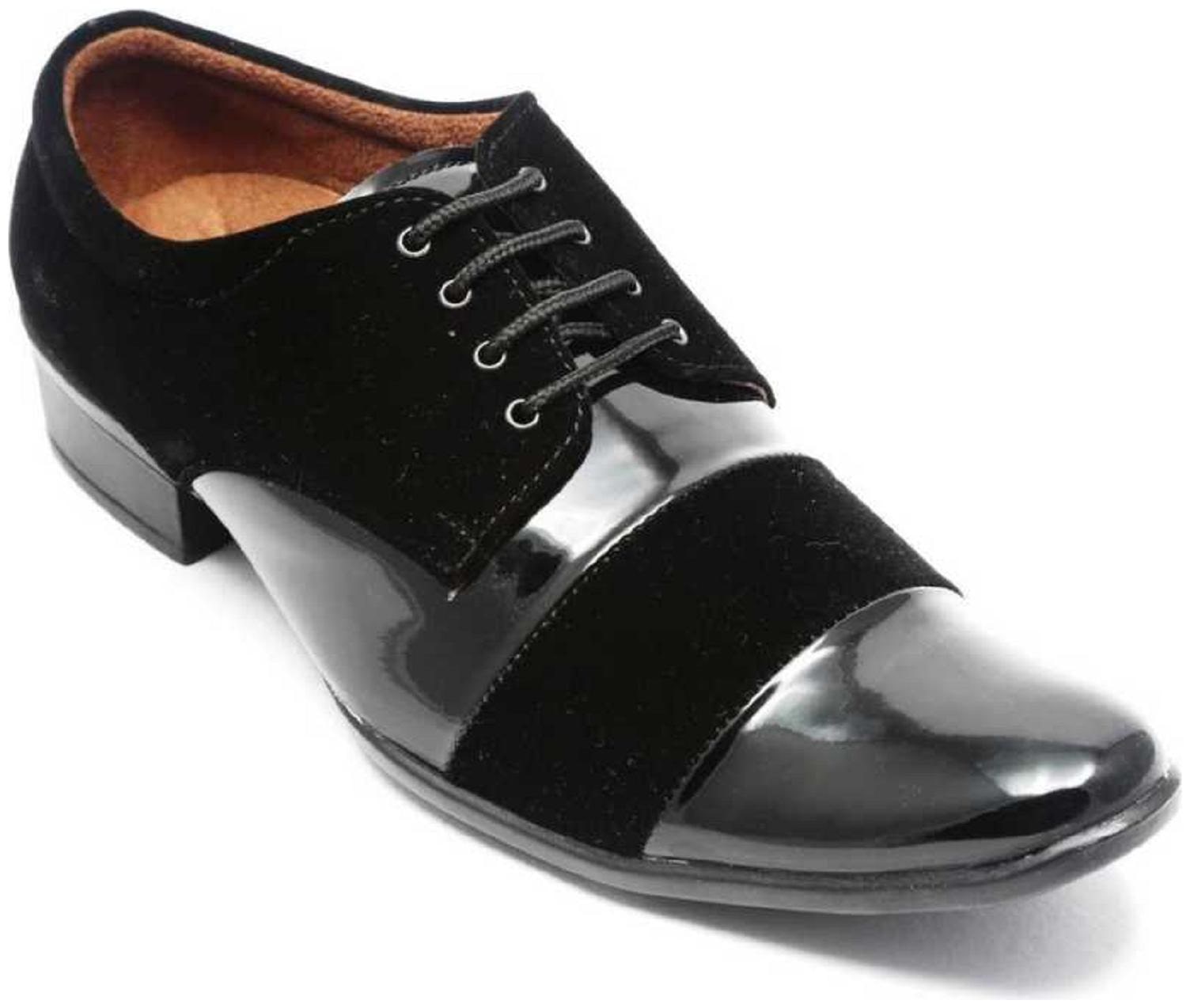 

Semana Men s Patent Leather Party Wear Shoes Black