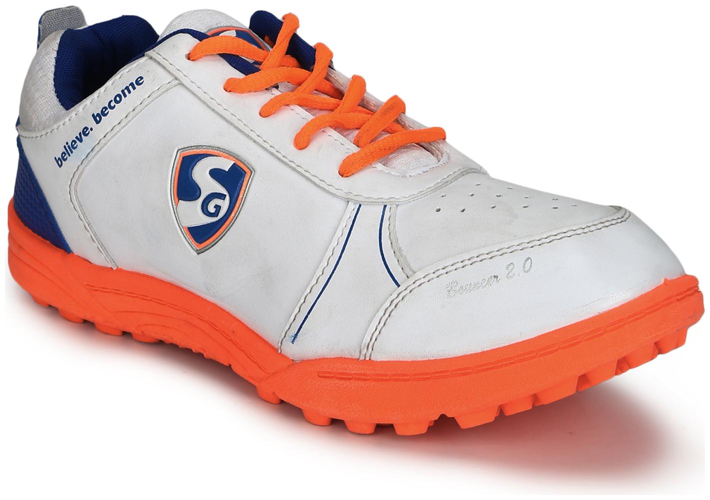 

SG Men Bouncer 2 0 Cricket Shoes ( White Orange )