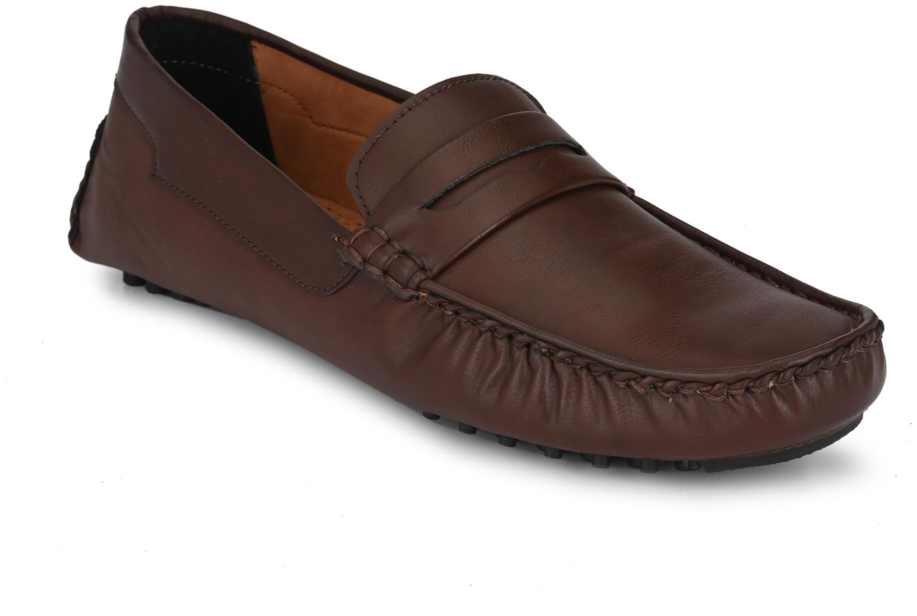 

Shences Men Brown Loafers - SHENCES MEN S BLACK SYNTHETIC LEATHER CASUAL LOAFERS - TRS1975BROWN