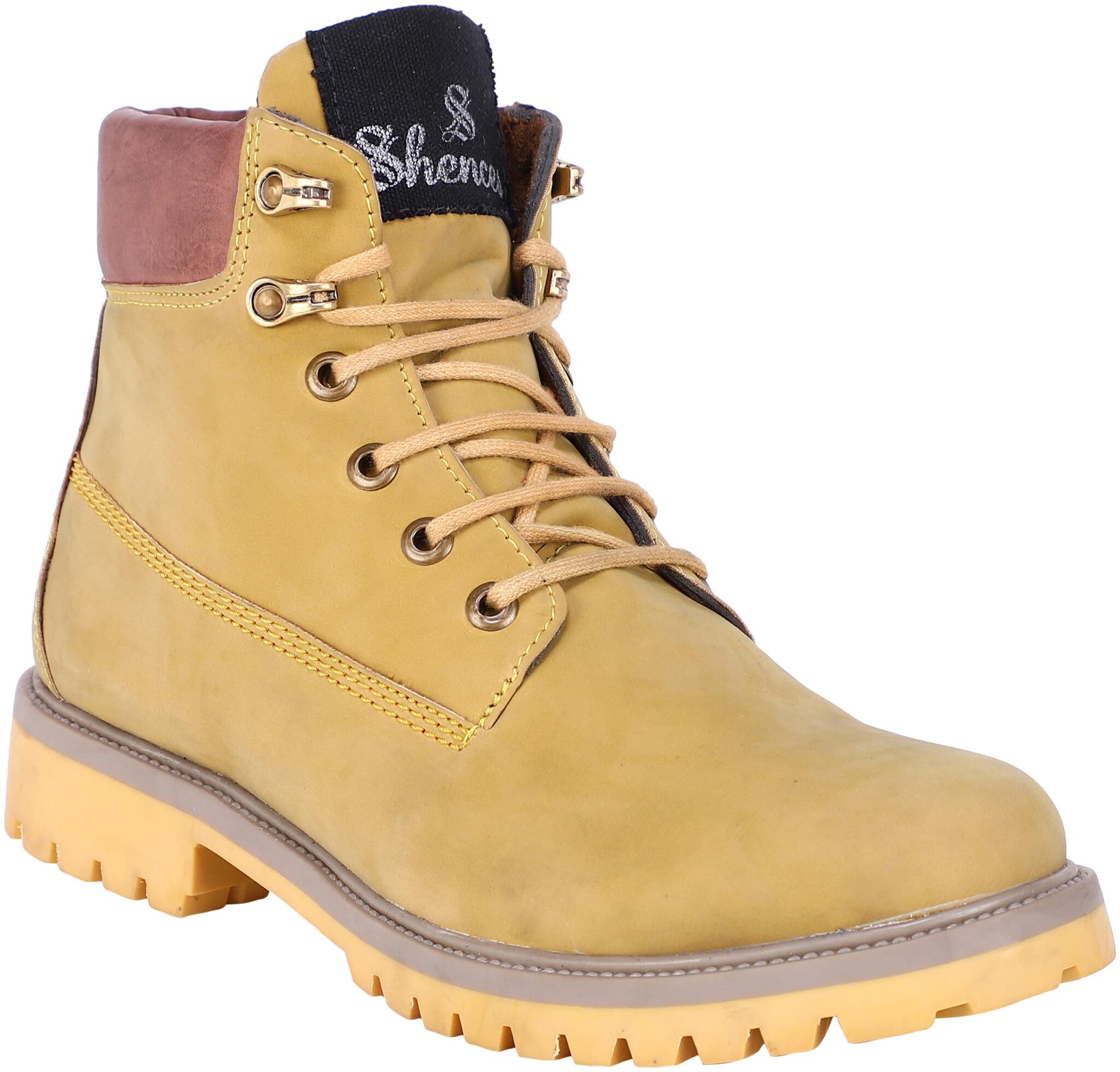 

Shences Men Beige Ankle Boots - SHENCES MEN S BEIGE SYNTHETIC LEATHER CASUAL MID TOP TOUGH BOOTS FOR MEN - TRS1945BEIGE