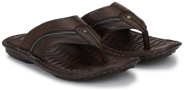 Shences Men Brown Casual Slippers & Flip Flops