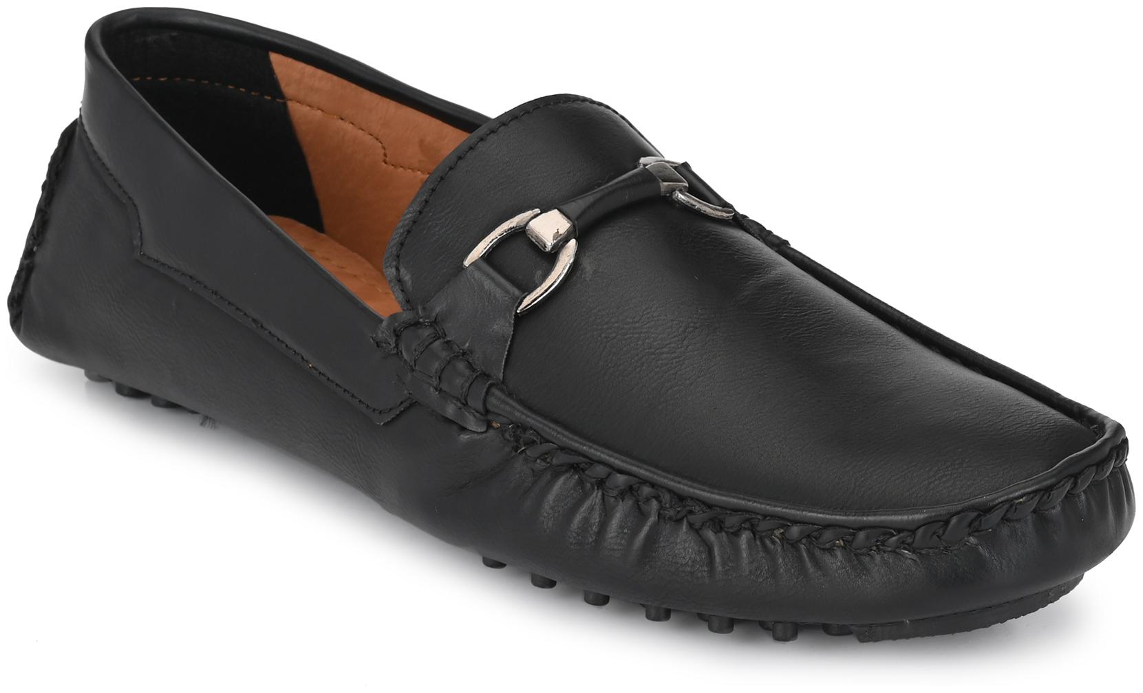 

Shences Men Black Loafers - SHENCES MEN S BLACK SYNTHETIC LEATHER CASUAL LOAFERS - TRS1974BLACK