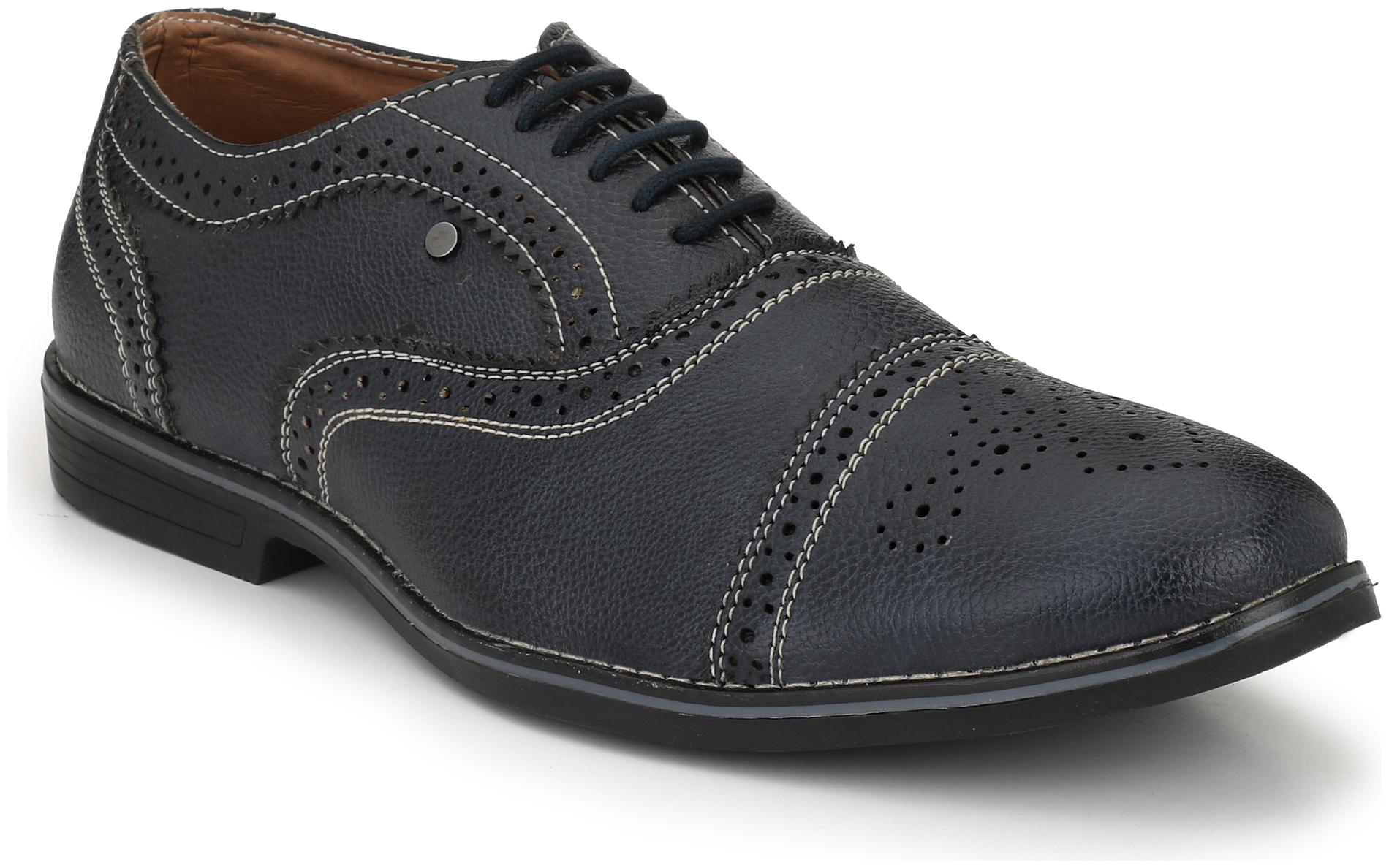 

SHENCES Men s Blue Faux Leather Derby Formal Shoes