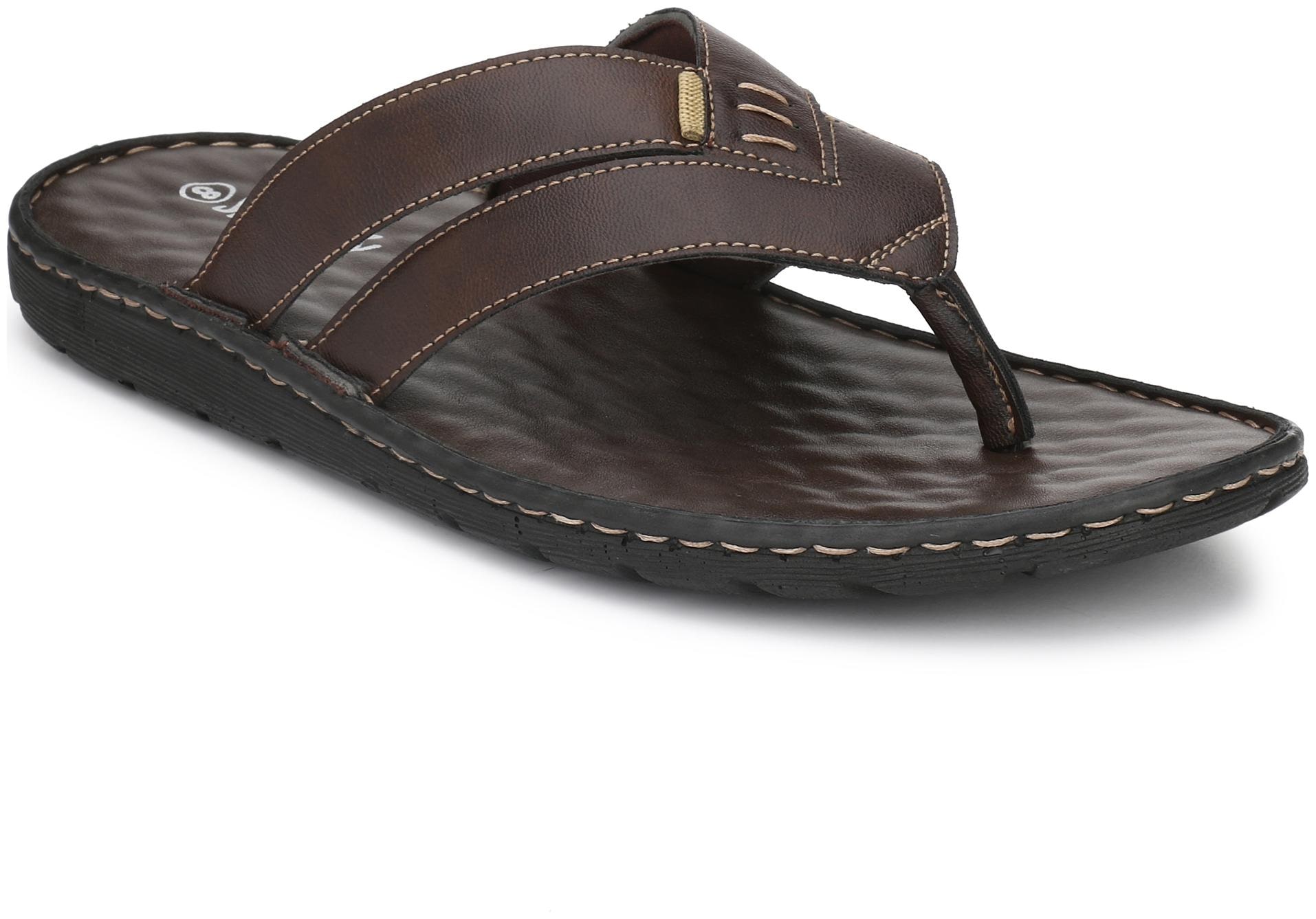 

SHENCES MENS BROWN COMFORTBLE CUSHIONED FOOTBED SLIPPER