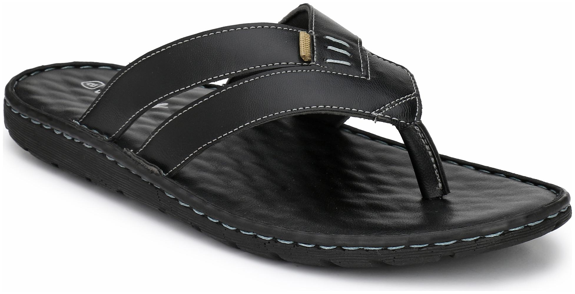

SHENCES MENS BLACK COMFORTBLE CUSHIONED FOOTBED SLIPPER