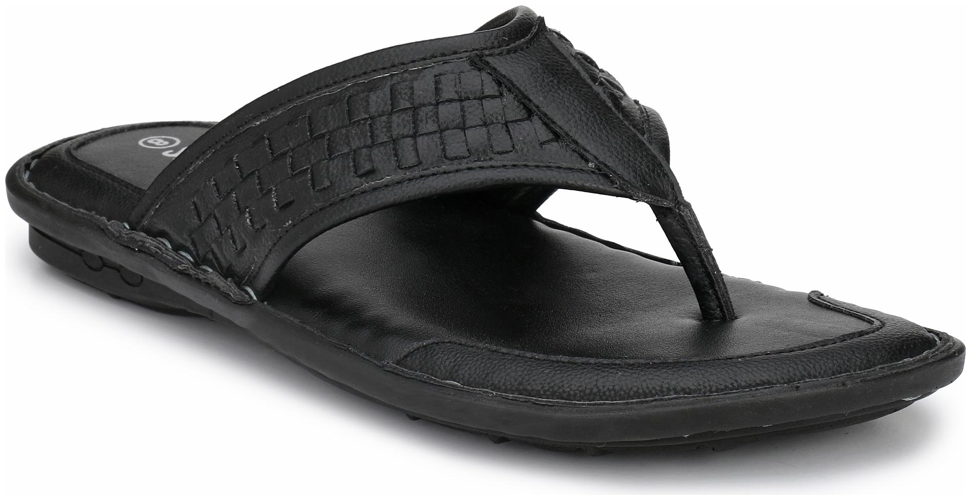 

SHENCES MENS BLACK COMFORTBLE CUSHIONED FOOTBED SLIPPER