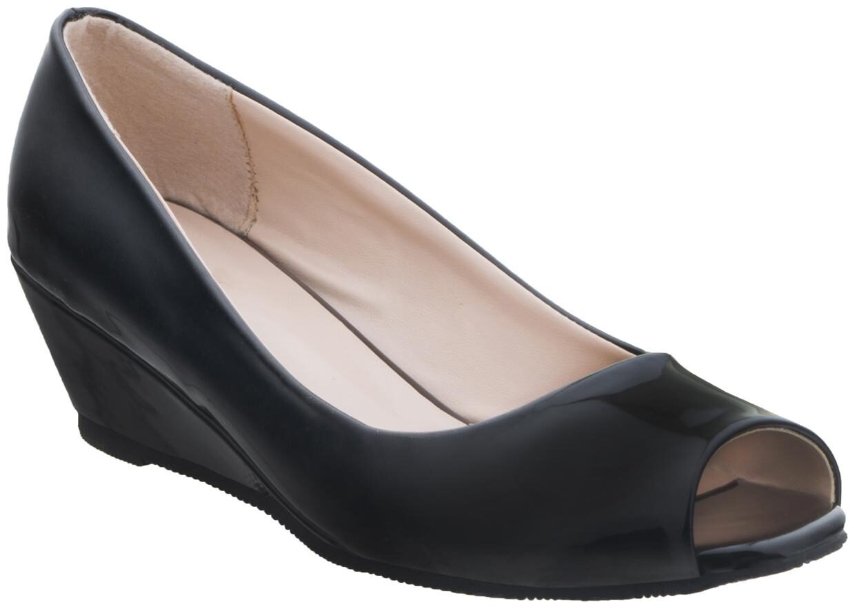 

SHERRIF SHOES Women s Black Wedge Heel Sandals