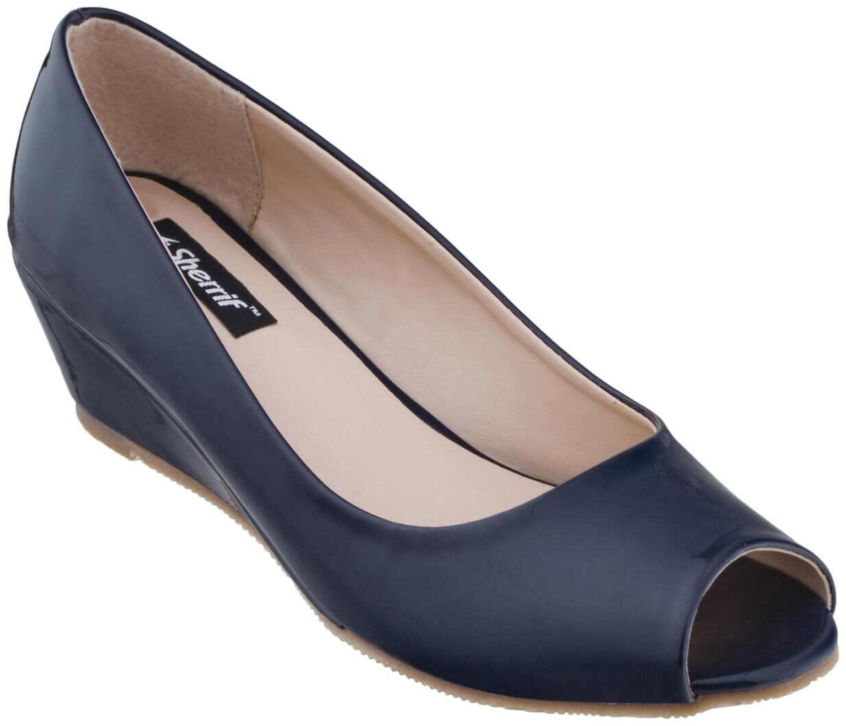

Sherrif Women S Navy Blue Wedge Heel Pumps
