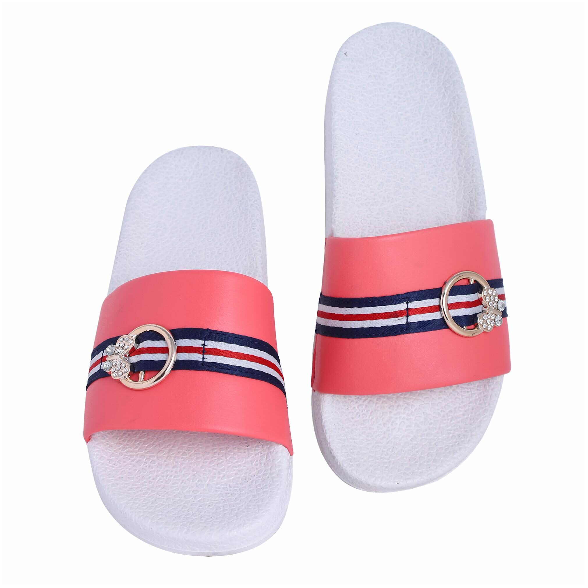 

Shoe Mate Women s White Red Flip Flops