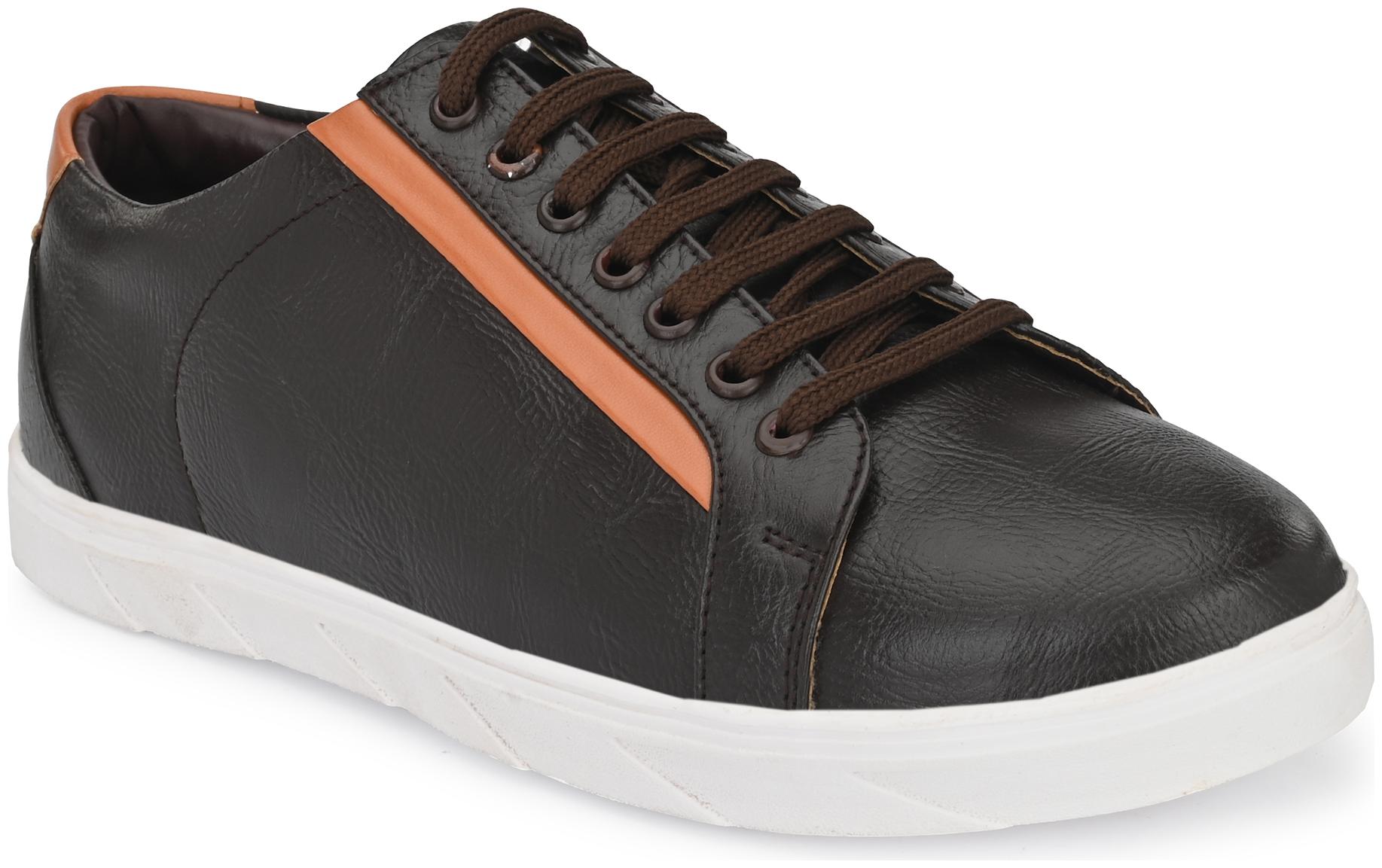 

ShoeKriya Brown Orange Sneakers Men Brown Classic Sneakers - Brownorange010
