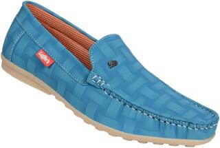 SHOES KINGDOM Loafers For Men ( Blue )