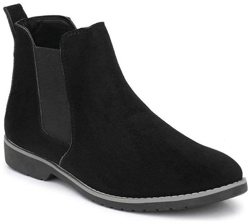 

SIM STYLE Men Black Chelsea Boots
