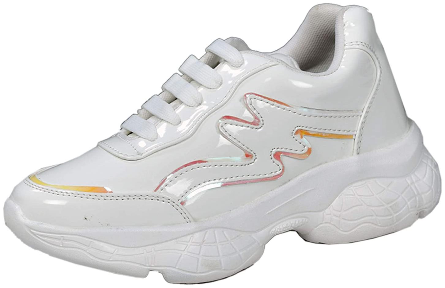 

SIM STYLE Women White Casual Shoes